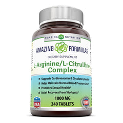 Amazing Formulas L Arginine L Citrulline Complex 1000 Mg 240 Tablets