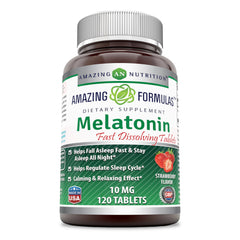 Amazing Formulas Melatonin 10 Mg 120 Tablets Strawberry Flavor