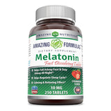 Amazing Formulas Melatonin 10 Mg 250 Tablets Strawberry Flavor
