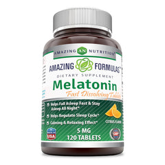 Amazing Formulas Melatonin 5 Mg 120 Tablets Citrus Flavor