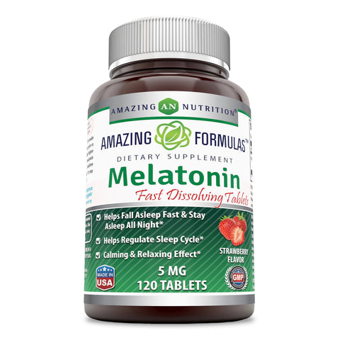 Amazing Formula Melatonin 5 Mg 120 Tablets Strawberry Flavor