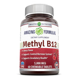 Amazing Formulas Methyl B12 5000 Mcg 60 Chewable Tablets (Cherry Flavor)