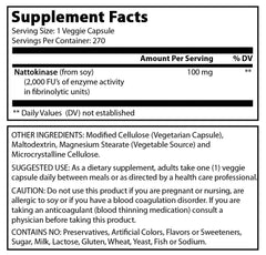 Amazing Formulas Nattokinase 100 Mg 270 Veggie Capsules