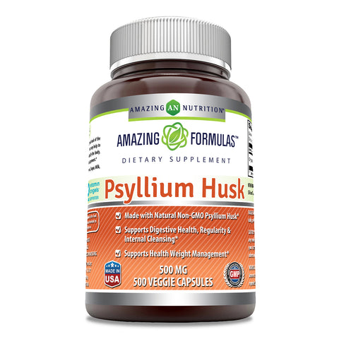 Amazing Formulas Psyllium Husk 500 Mg 500 Veggie Capsules