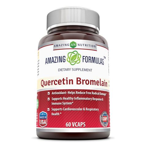 Amazing Formulas Quercetin 800 Mg With Bromelain 60 Mg Vegetarian Capsules