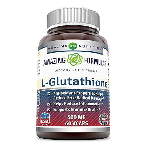 Amazing Formulas Reduced L Glutathione 500 Mg 60 Veggie Capsules