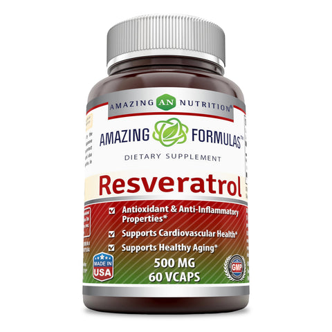 Amazing Formulas Resveratrol 500 Mg 60 Veggie Capsules
