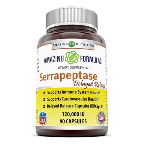 Amazing Formulas Serrapeptase 120000 IU 90 Capsules
