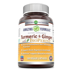 Amazing Formulas Turmeric & Ginger With BioPerine 180 Veggie Capsules