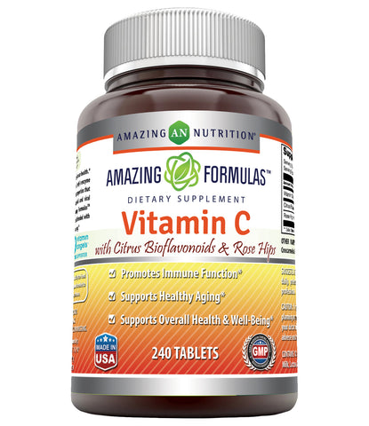 Amazing Formulas Vitamin C With Citrus Bioflavonoids & Rose Hips 240 Tablets