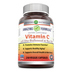 Amazing Formulas Vitamin C 1000 Mg With Citrus Bioflavonoids & Rose Hips 250 Veggie Capsules