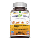 Amazing Formulas Vitamin D3 2000 IU 240 Softgels