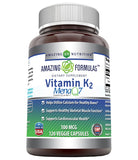 Amazing Formulas Mena Q 7 Vitamin K 2 100 Mcg 120 Vegetarian Capsules
