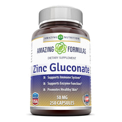 Amazing Formulas Zinc Gluconate 50 Mg 250 Capsules
