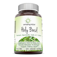 Amazing India Holy Basil Extract 500 Mg 120 Veggie Capsules