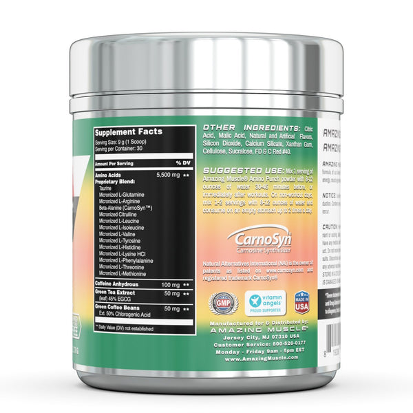 Amazing Muscle Amino Punch 30 Servings Watermelon Flavor – Vitaminshub