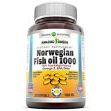 Amazing Omega Norwegian Fish Oil Fresh Lemon Flavor 1000 Mg 250 Softgels