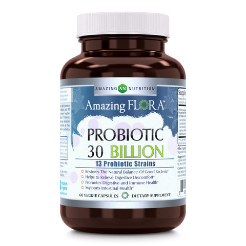 Amazing Flora	Probiotic 13 Strains 30 Billion 60 Vegetarian Capsules