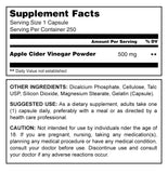 Herbal Secrets Apple Cider Vinegar 500 Mg 250 Capsules - herbalsecrets