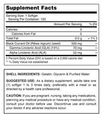 Herbal Secrets Black Currant Oil 500 Mg 120 Softgels - herbalsecrets