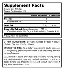 Amazing Formulas Boswellia Extract 500 Mg 120 Softgels