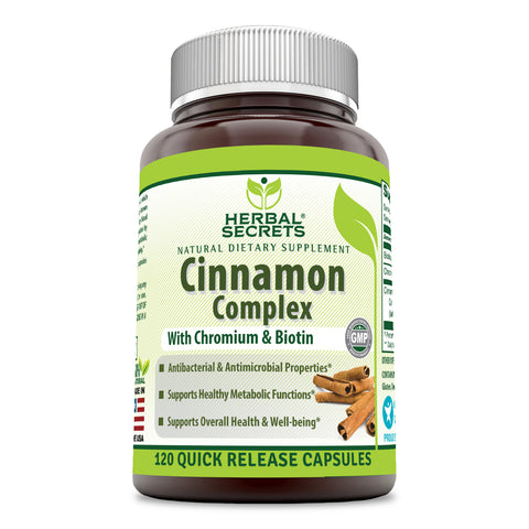 Herbal Secrets Cinnamon Complex With Chromium & Biotin 120 Capsules