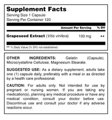 Herbal Secrets Grapeseed Extract 100 Mg 120 Capsules - herbalsecrets
