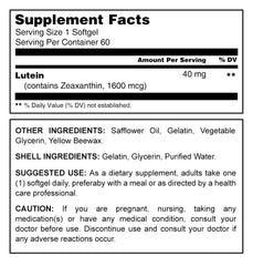 Herbal Secrets Lutein with Zeaxanthin 40 Mg 60 Softgels - herbalsecrets
