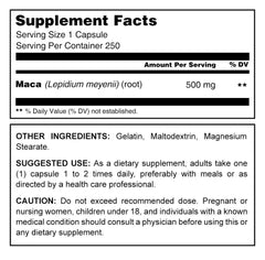Herbal Secrets Maca 500 Mg 250 Capsules - herbalsecrets