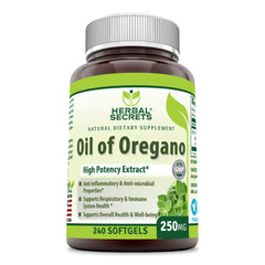 Herbal Secrets Oil Of Oregano 250 Mg 240 Softgels