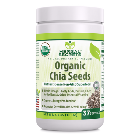 Herbal Secrets Premium Quality Organic Chia Seeds 1 Lbs