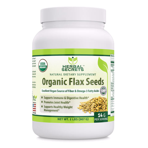 Herbal Secrets Organic Flax Seeds 2 Lbs