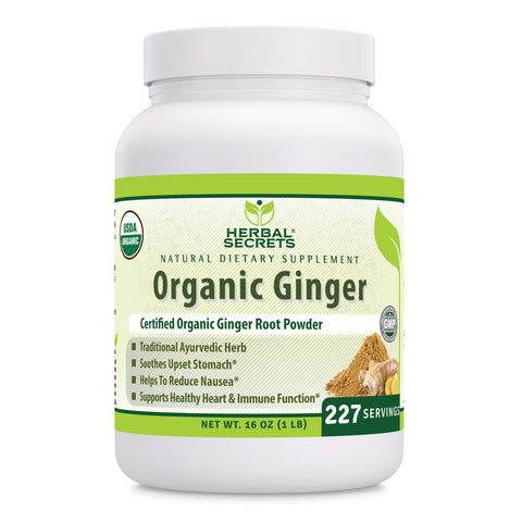 Herbal Secrets Organic Ginger Powder 16 Oz (277 Servings)