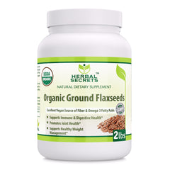 Herbal Secrets Organic Ground Flaxseeds 2 Lbs