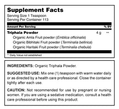 Herbal Secrets USDA Organic Triphala Powder 16 Oz - herbalsecrets