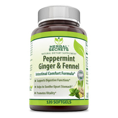 Herbal Secrets Peppermint Ginger & Fennel 120 Softgels