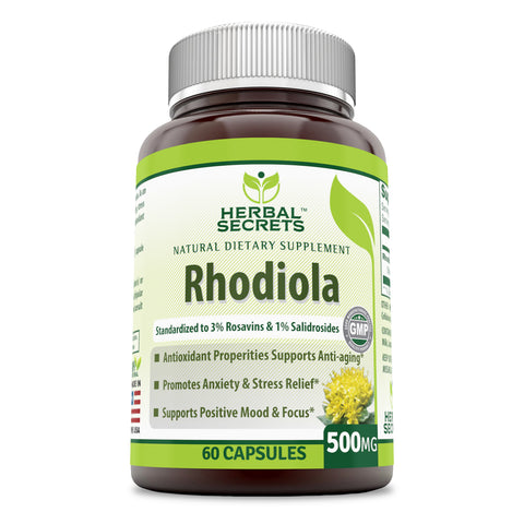 Herbal Secrets  Rhodiola 500 Mg 60 Capsules