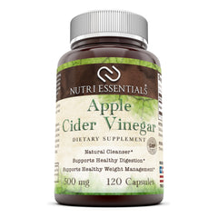 Nutri Essentials Apple Cider Vinegar 500 Mg 120 Capsules