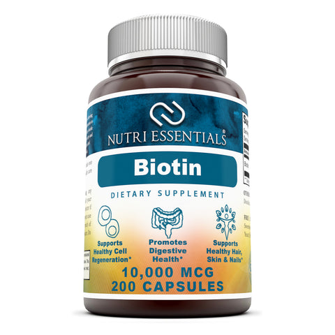 Nutri Essentials Biotin 10000 Mcg 200 Capsules