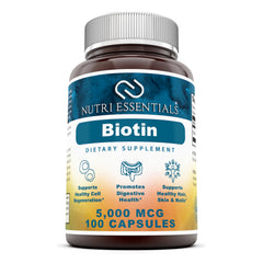 Nutri Essentials Biotin 5000 Mcg 100 Capsules