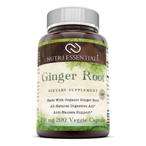 Nutri Essentials Ginger Root 550 Mg 200 Veggie Capsules