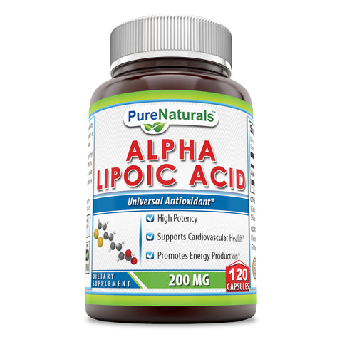 Pure Naturals Alpha Lipoic Acid 200 Mg 120 Capsules