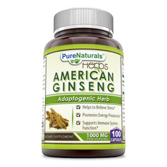 Pure Naturals American Ginseng 500 Mg 100 Capsules