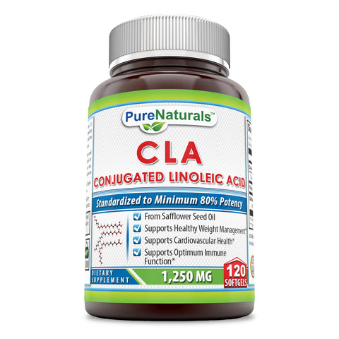 Pure Naturals CLA Conjugated Linoleic Acid 1250 Milligrams 120 Softgels