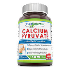 Pure Naturals Calcium Pyruvate Supplement 1500 mg 240 Capsules