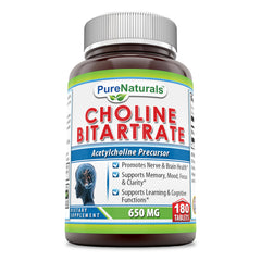 Pure Naturals Choline Bitartrate 650 Mg 180 Tablets