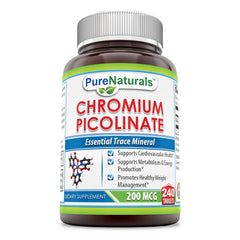 Pure Naturals Chromium Picolinate 200 Mcg 240 Tablets