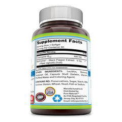 Pure Naturals CoQ10 With Bioperine 400 Mg 60 Softgels