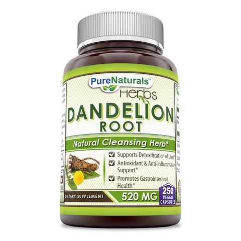 Pure Naturals Dandelion Root 520 Mg 250 Veggie Capsules