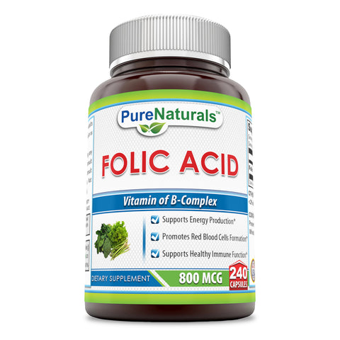 Pure Naturals Folic Acid 800 Mcg  240 Capsules